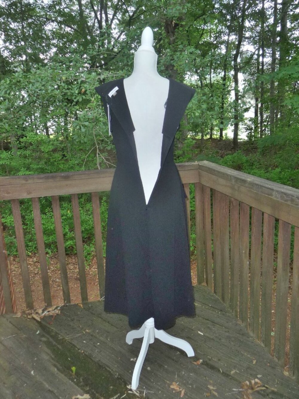 CALVIN KLEIN SIZE 6 BLACK MIDI DRESS - Picture 6 of 8
